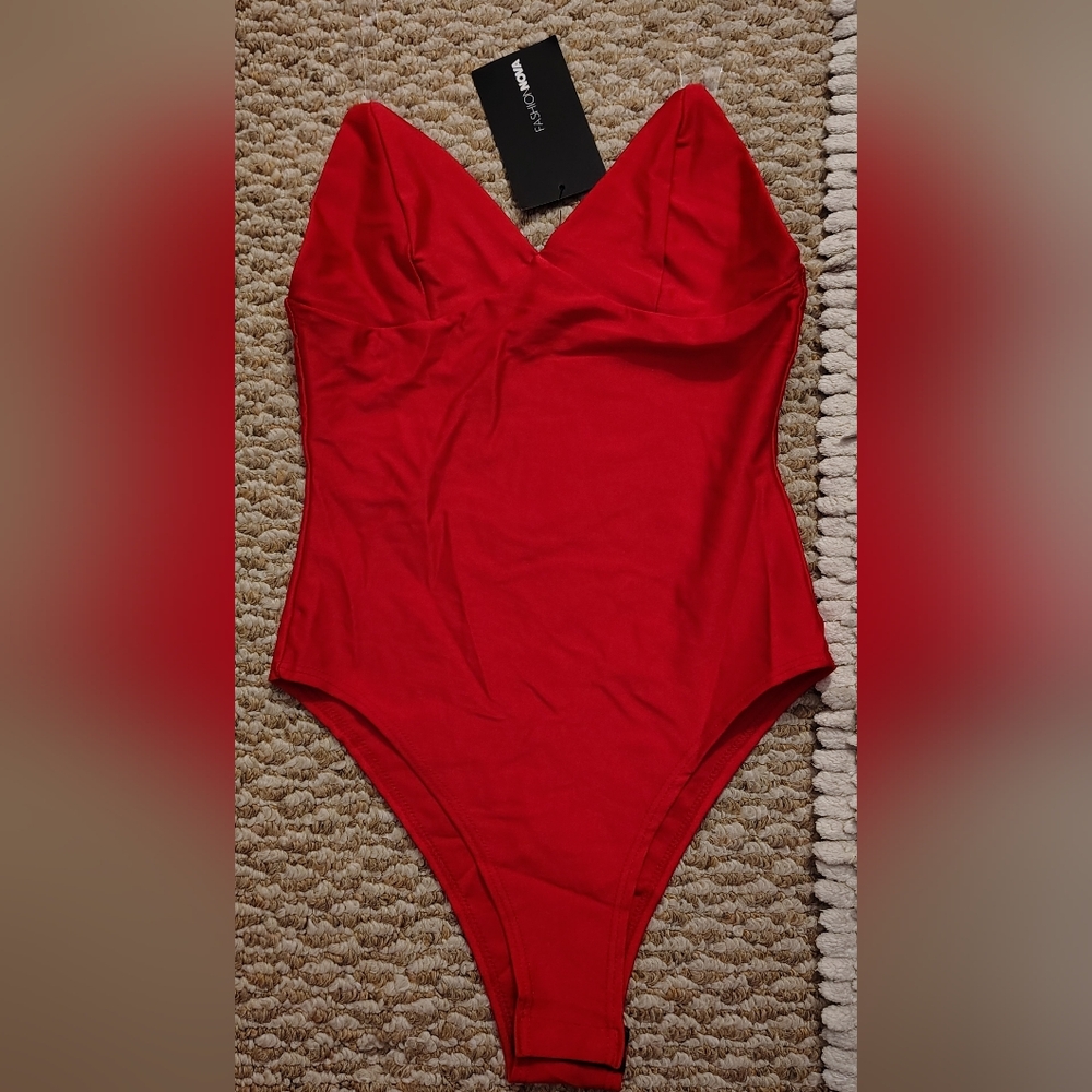 Vibrant Red Bodysuit